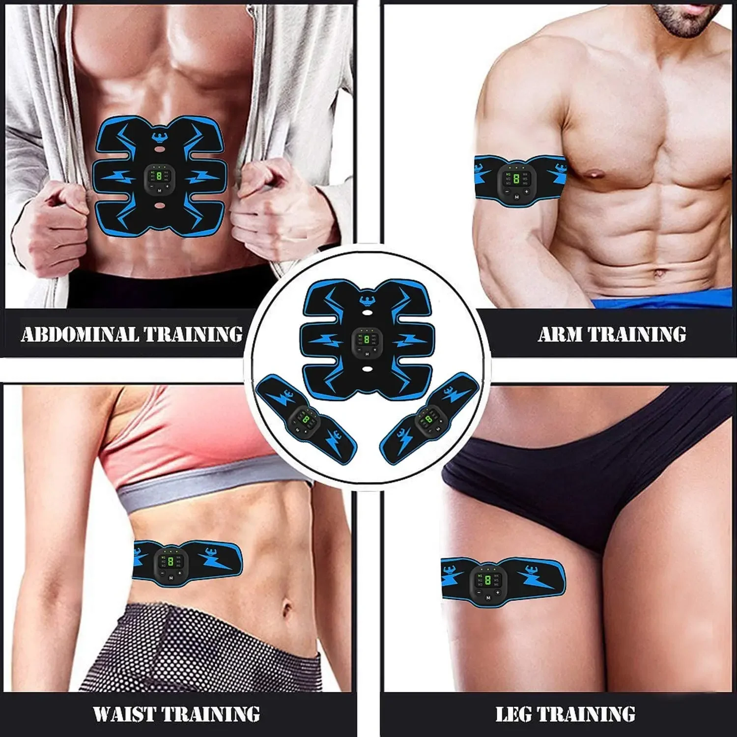 EMS Wireless Muscle Stimulator Trainer Smart Fitness Abdominal Training Electric Weight Loss Stickers Body Slimming Massager