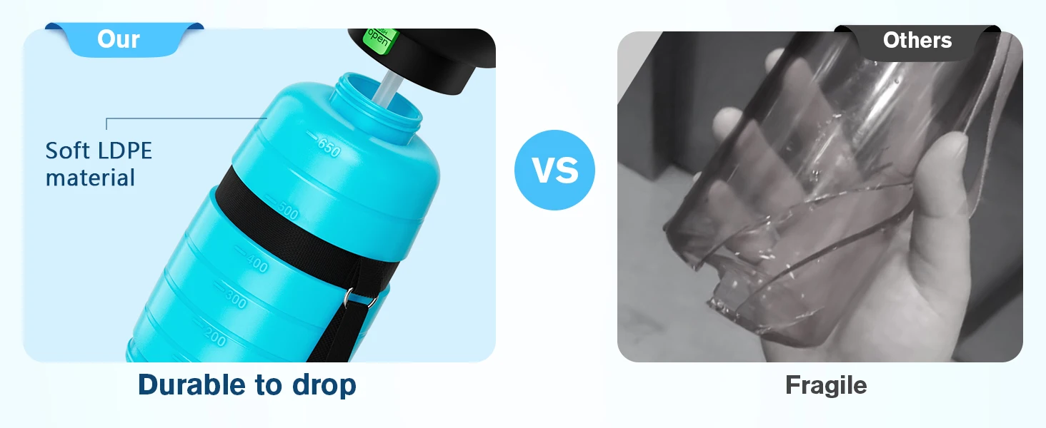 2-in-1 Dog Travel Water Bottle & Food Container – 650ml