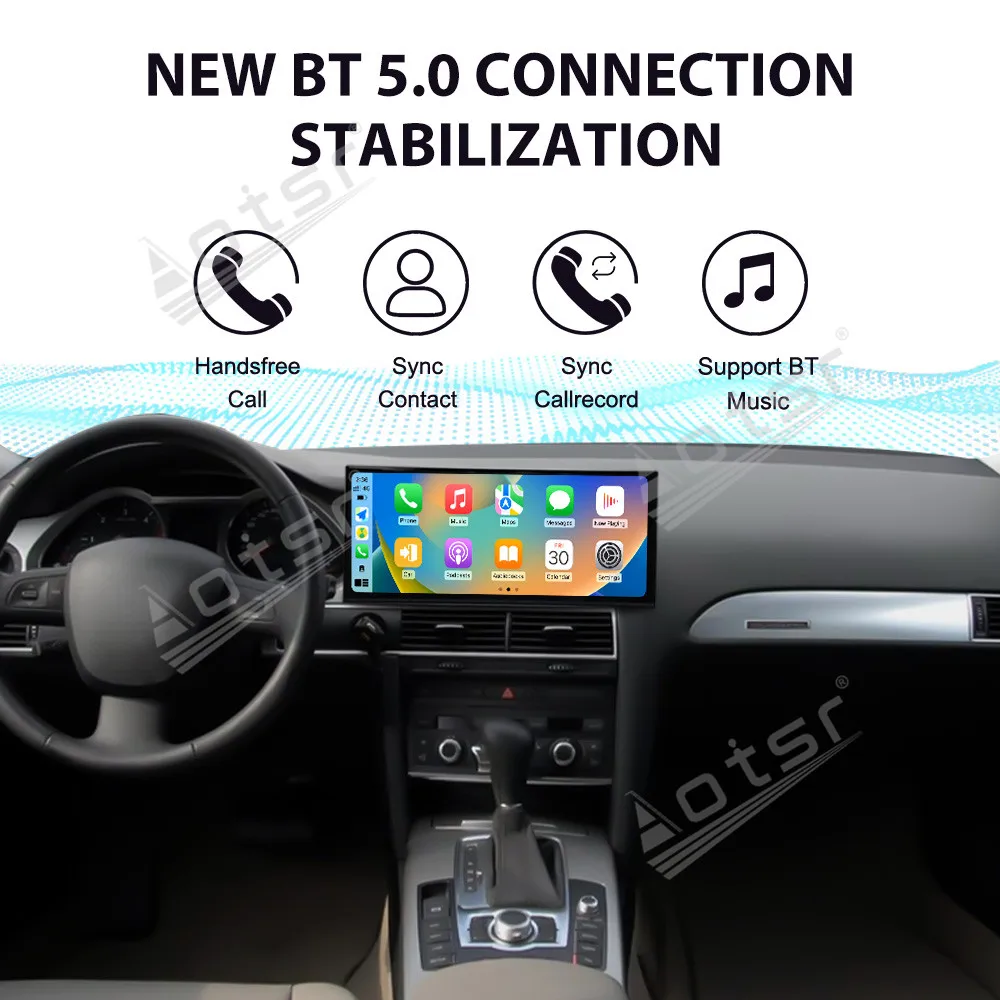 15.8'' Android 14 For Audi A6 2005-2009 Car GPS Navigation CarPlay HD Touch Screen Head Unit Multimedia Player Radio Auto Stereo