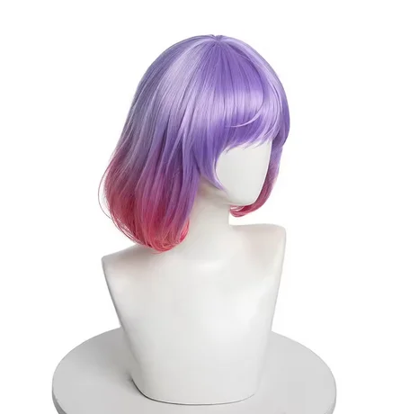 Peruca de cabelo sintético anime astrum design luna peruca cosplay luna peruca rosa cor misturada peruca curta resistente ao calor