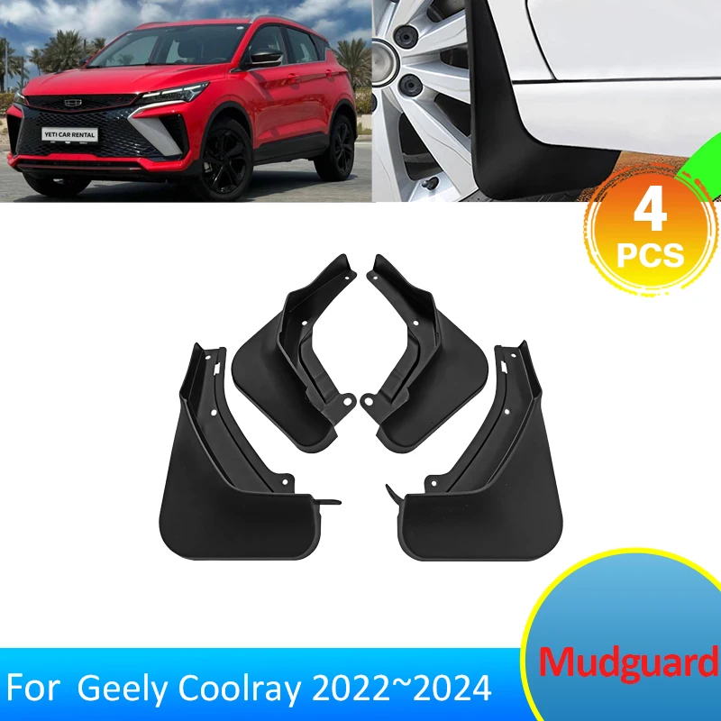 Mudflaps For Geely Coolray 2024 2023 2022 2021 Accessories Mud Splash Guards Front Rear MudGuards Fende Flare Anti-splash Parts