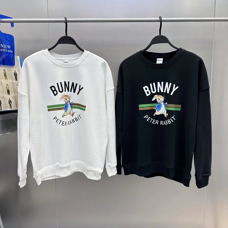 

Весенняя модная повседневная трикотажная толстовка с мультяшным принтом, свободный базовый топ для пар, бренд Bird Poer Fly, круглый вырез, свитшот