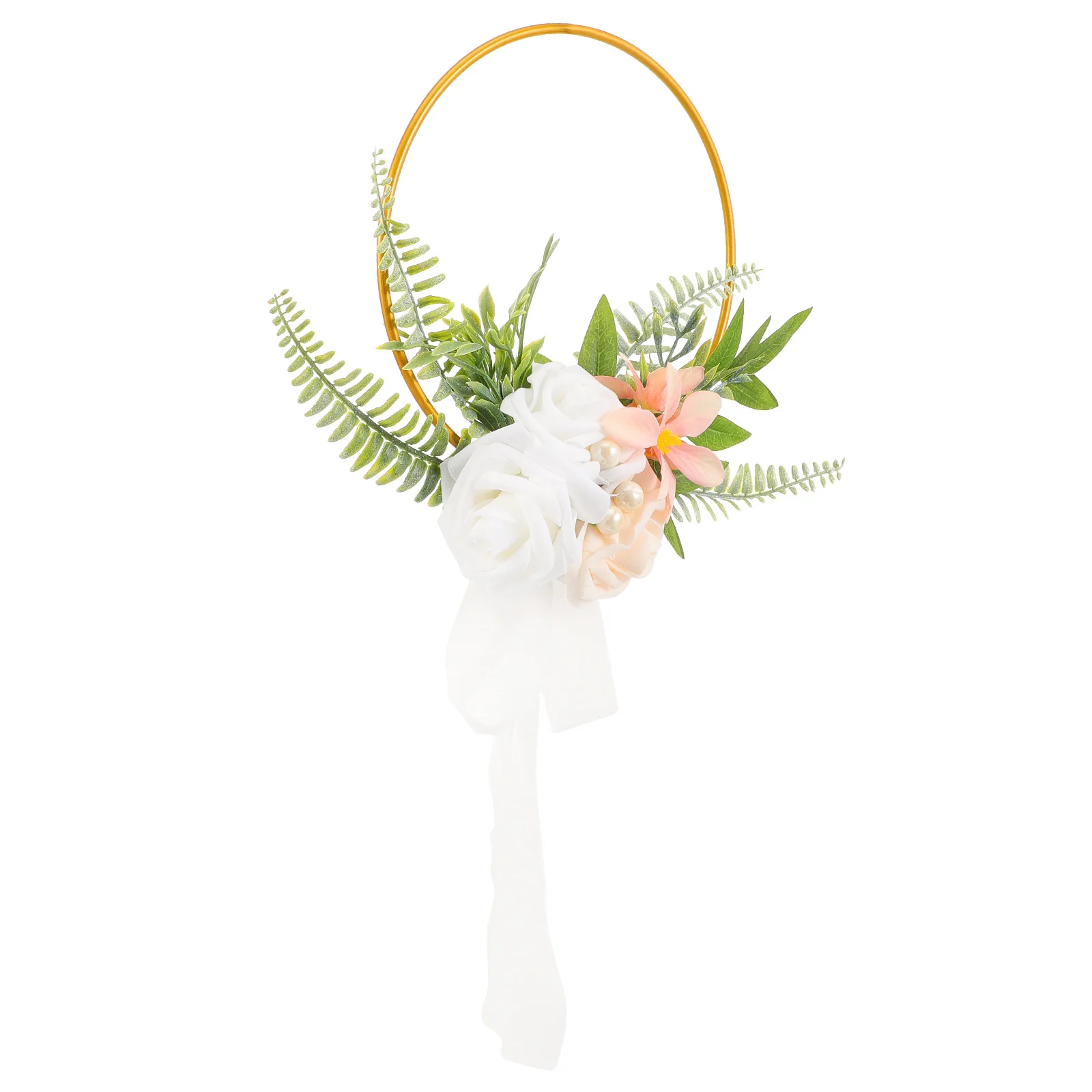 

Metal Floral Hoop Silk Flower Wedding Decoration Garland Party Centerpiece Bridal Bouquet Wedding Photo Studio Props