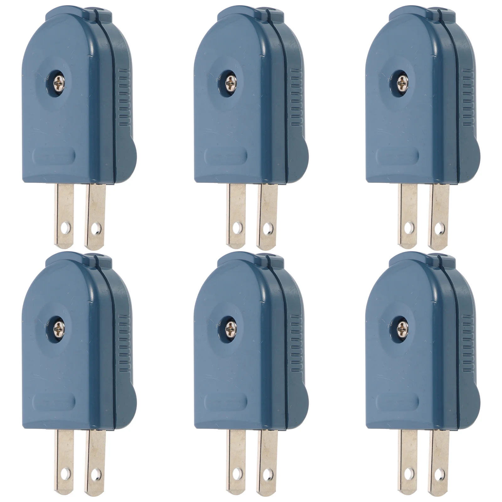 

6Pcs 2 Prong Plug Replacement Us Electric Plug 125V 10A Rotatable Male End for DIY Home Appliances Straight Angle Design