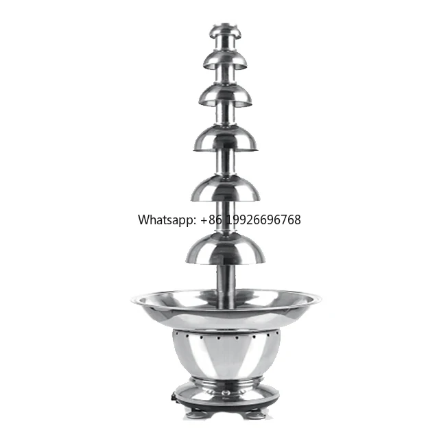 

Original Design Large 6-Tier Commercial Chocolate Fountain Full Stainless Steel Electric Power Source for Hotels Households