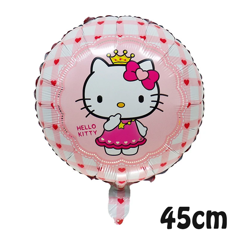 Ensemble de ballons en aluminium Hello Kitty pour filles, fournitures de fête, décoration de fête, joyeux anniversaire, décor de chambre, cadeau