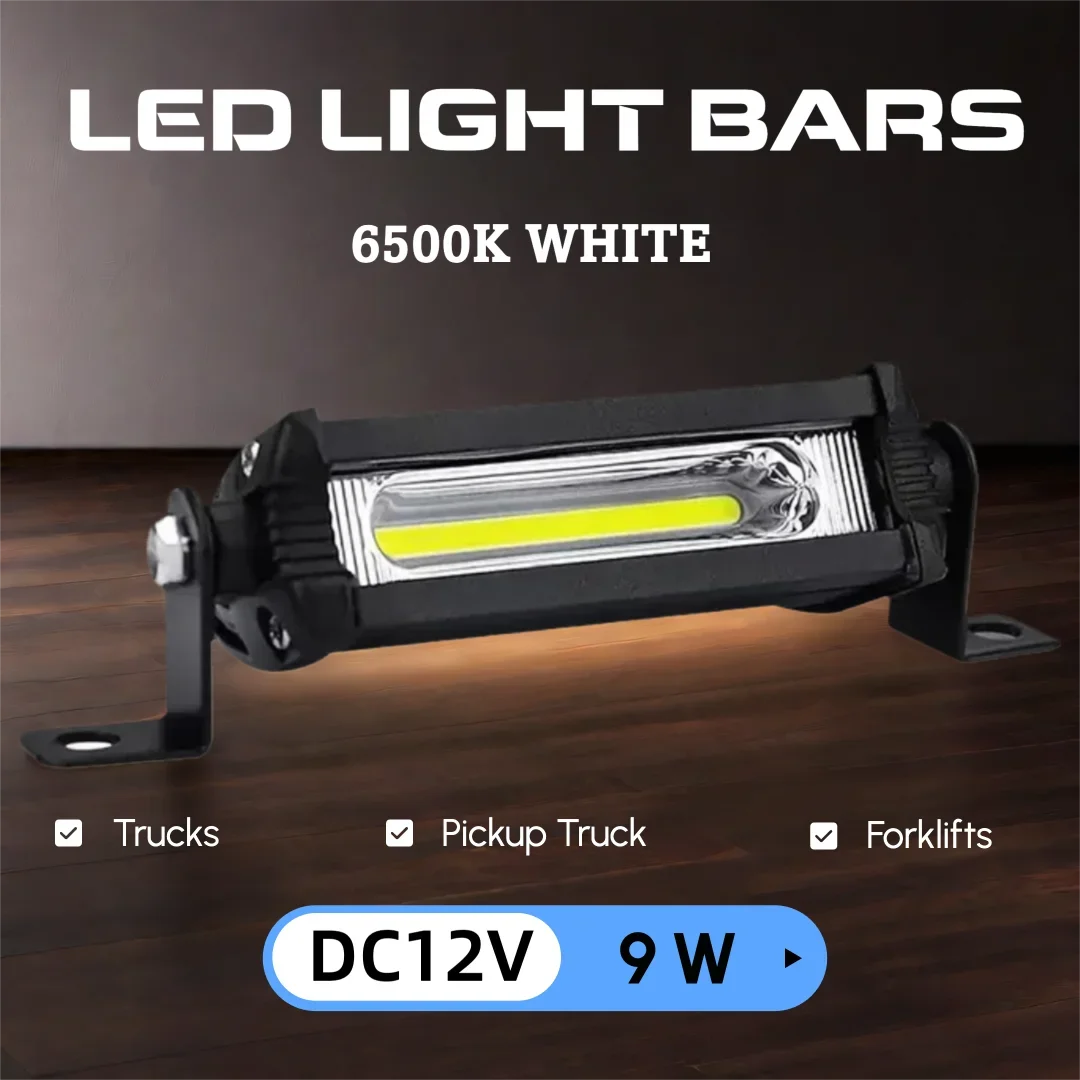 

12V/24V DC LED Spotlights Combo Beam Offroad Driving LED Light Bar 9W DC12V COB Mini 3inch Aluminum Alloy Universal for Light