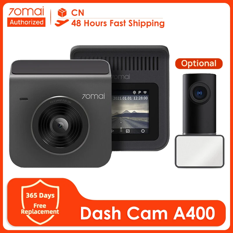 70mai A400 Dash Cam Reimagined DVR 1440P HD Dual Loop Recording Night Vision 70mai A400 24H Parking Mode App Control