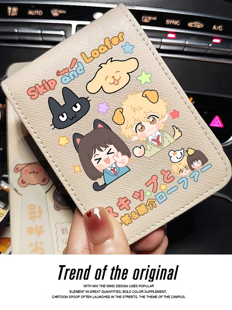 Anime Purse Girl\'s Wallet Mini Cartoon Short Small Pocket Skip And Loafer Cosplay Kawaii Women High-capacity Zipper Coin Purse