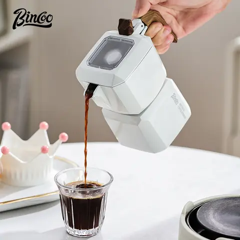 Bincoo 판다 작은 루빅스 큐브 더블 밸브 모카 포트 커피 포트, 에스프레소 머신 세트, 이탈리아 가정 용품 도구