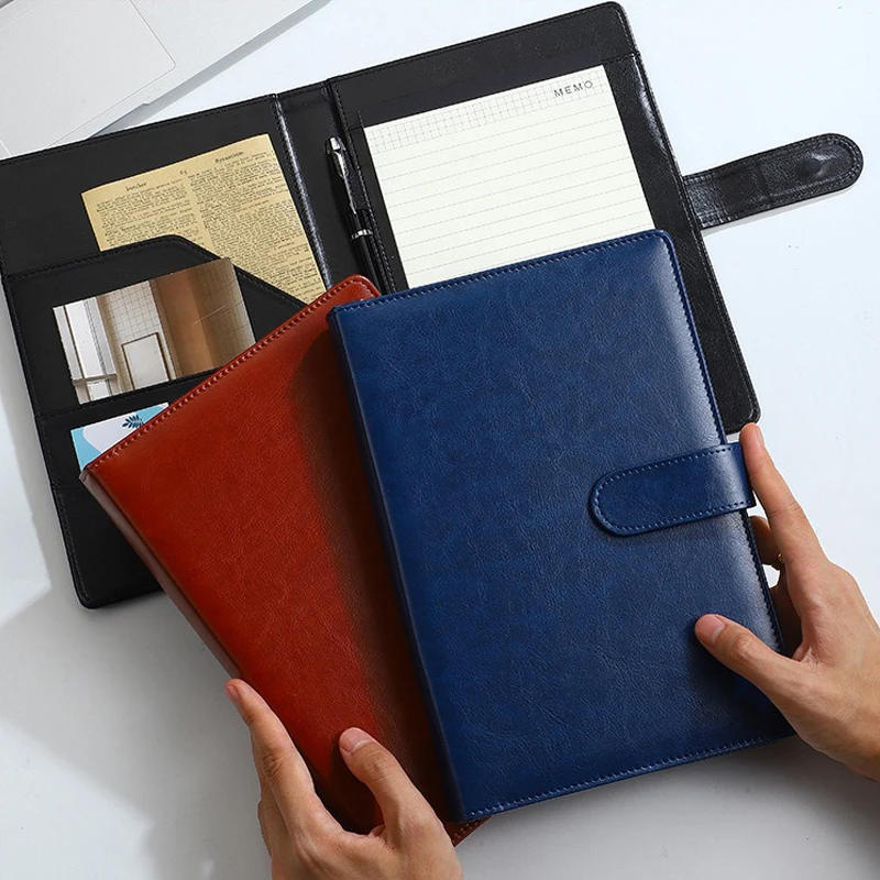 Mini A5 Padfolio Portfolio Binder Brown Legal Writing Pad Document Organizer مجلد لمكتب المدرسة والفندق 7 × 10 بوصة #2