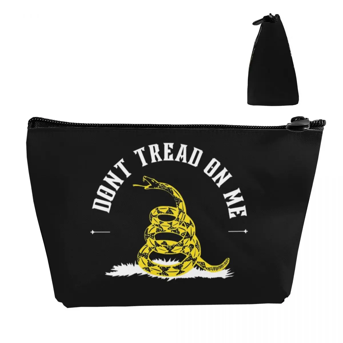 

Don't Tread On Me - Флаг Гадсдена - Желтый на черном сумке для хранения ключей Косметичка Органайзер для косметики для женщин Женский подарок