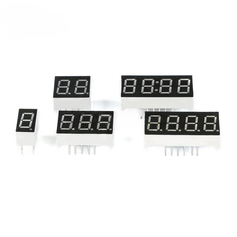 10PCS 0.36 inch 1/2/3/4 digit digital display tube with co negative/co positive red highlighted digital display tube clock