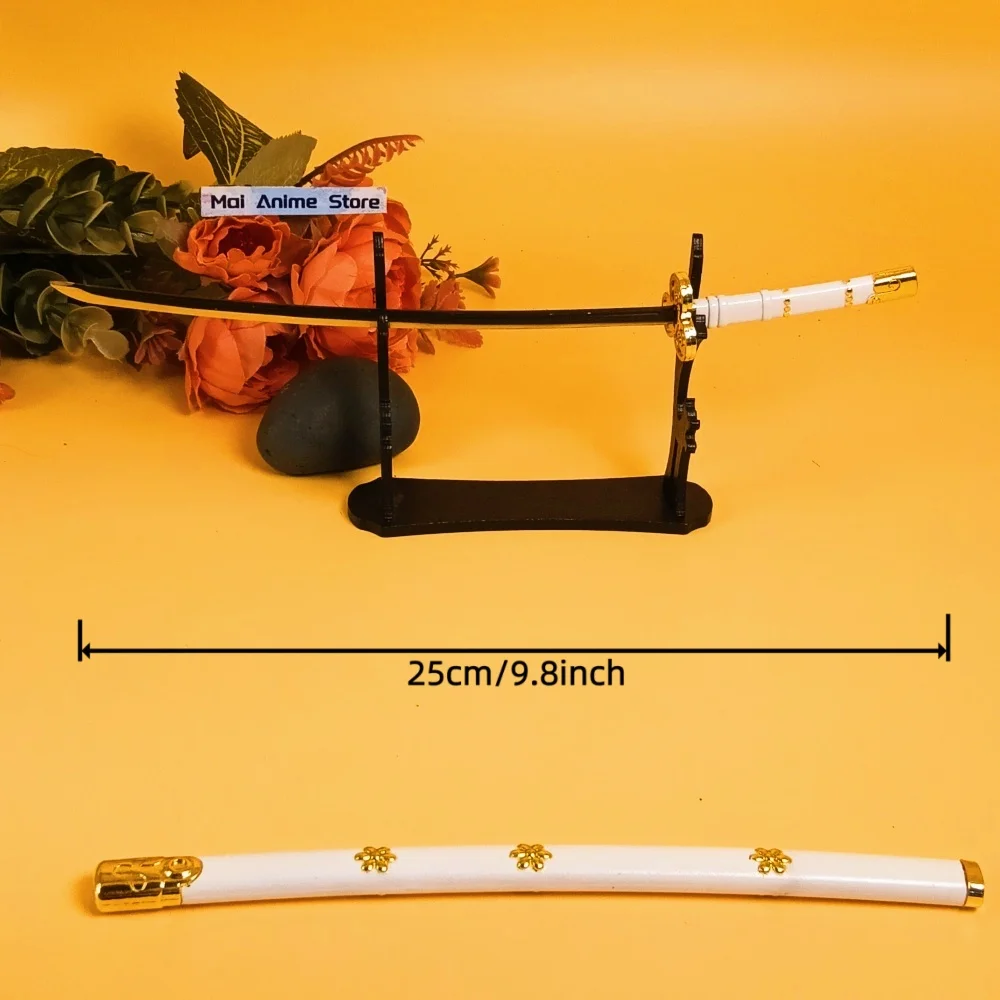 Roronoa Zoro Katana en acier de 10 pouces, taille réelle, épée Zoro en métal japonais, couteau Ninja en fer, sabre de samouraï Original, jouet non tranchant, cadeau