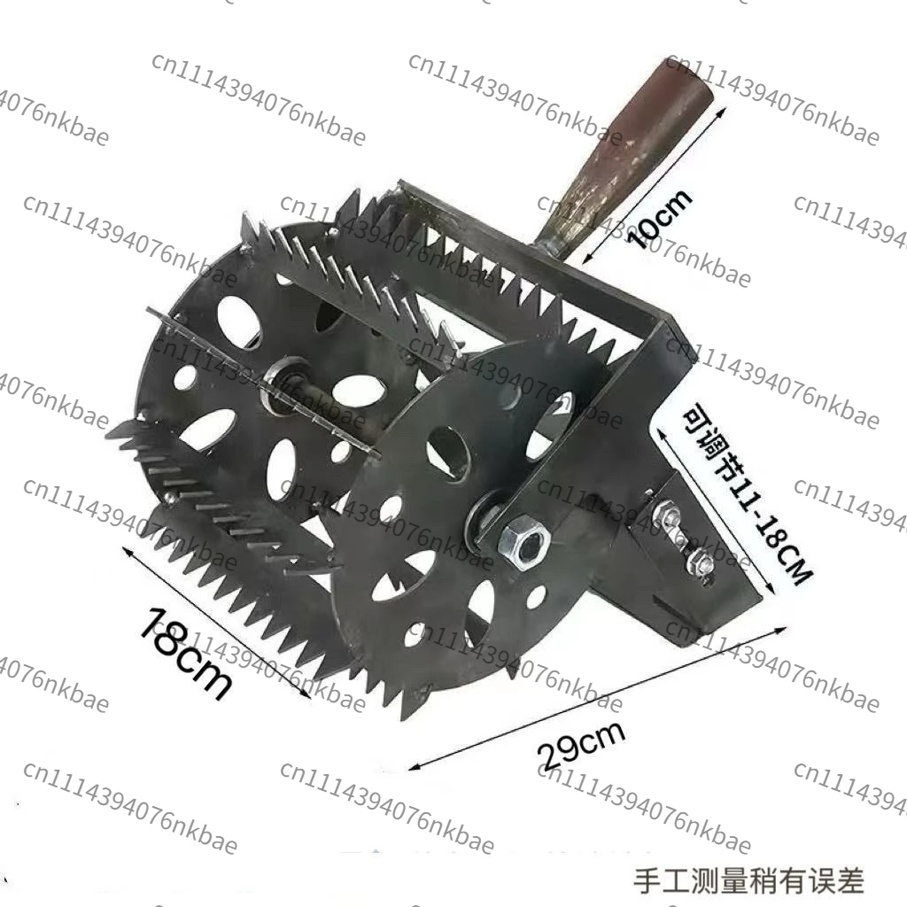 New Wheeled Weeding Artifact Upgraded Hand Push Weeding Soil Manganese Steel Quenched Sawtooth Hoe Thickened and Widened