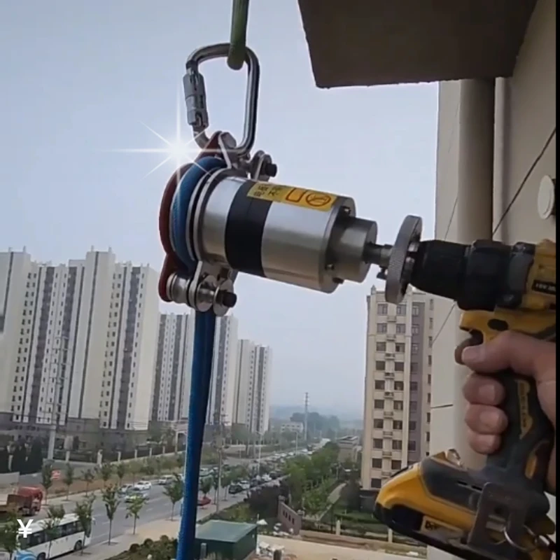 Electric winch small crane air lifting high-altitude operation elevator electric self-locking rope climbing machine