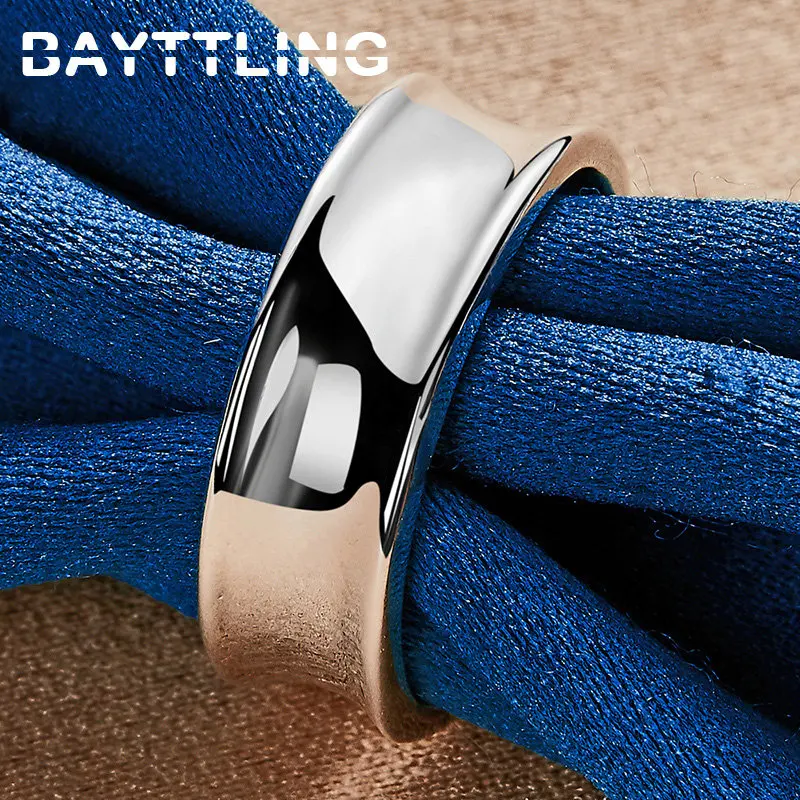 

New Trendy 925 Sterling Silver Ring 5-10# Glossy Circle Men's Ring Women Fashion Charm Party Gift Jewelry Accessories