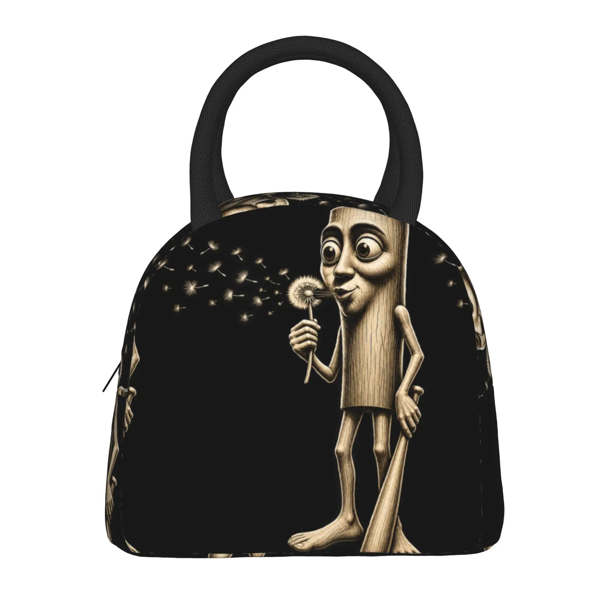 Tung Sahur Blowing Dandelion Wishes Funny Meme Brainrot Lunch Bag Women Print Lunch Box School Cooler Bag Thermal Tote Handbags
