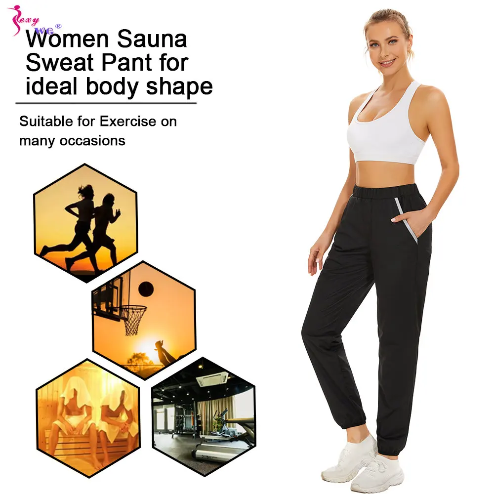SEXYWG Sauna Set for Women Weight Loss Suit Sweat Top Pants Fitness Sportwear Thermal Jacket Trousers Ladies Body Shaper Gym