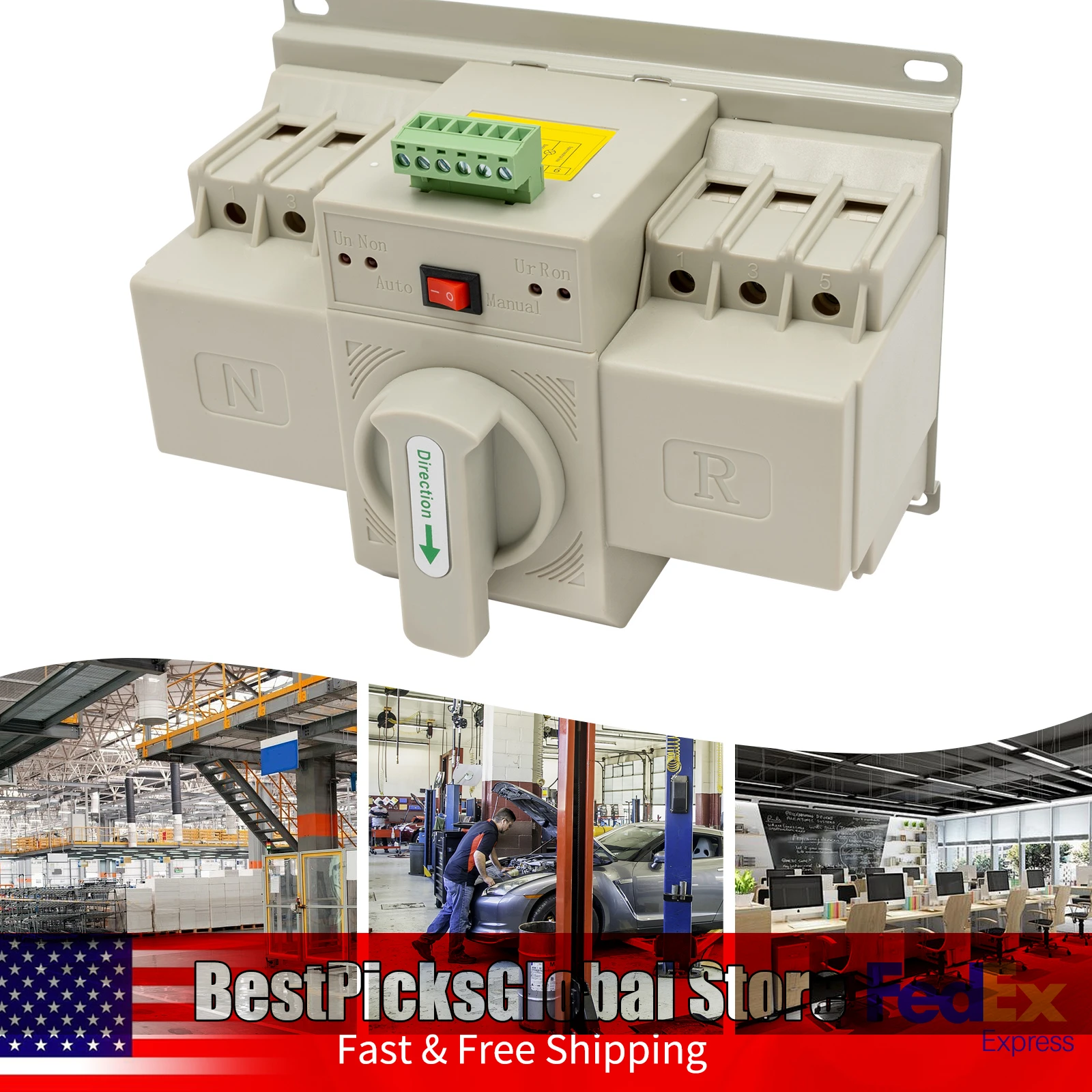 

Multi-function Dual Power Switch Red Copper Contacts 50/60Hz 3P 63A Automatic Transfer Switch for Household 110V AC