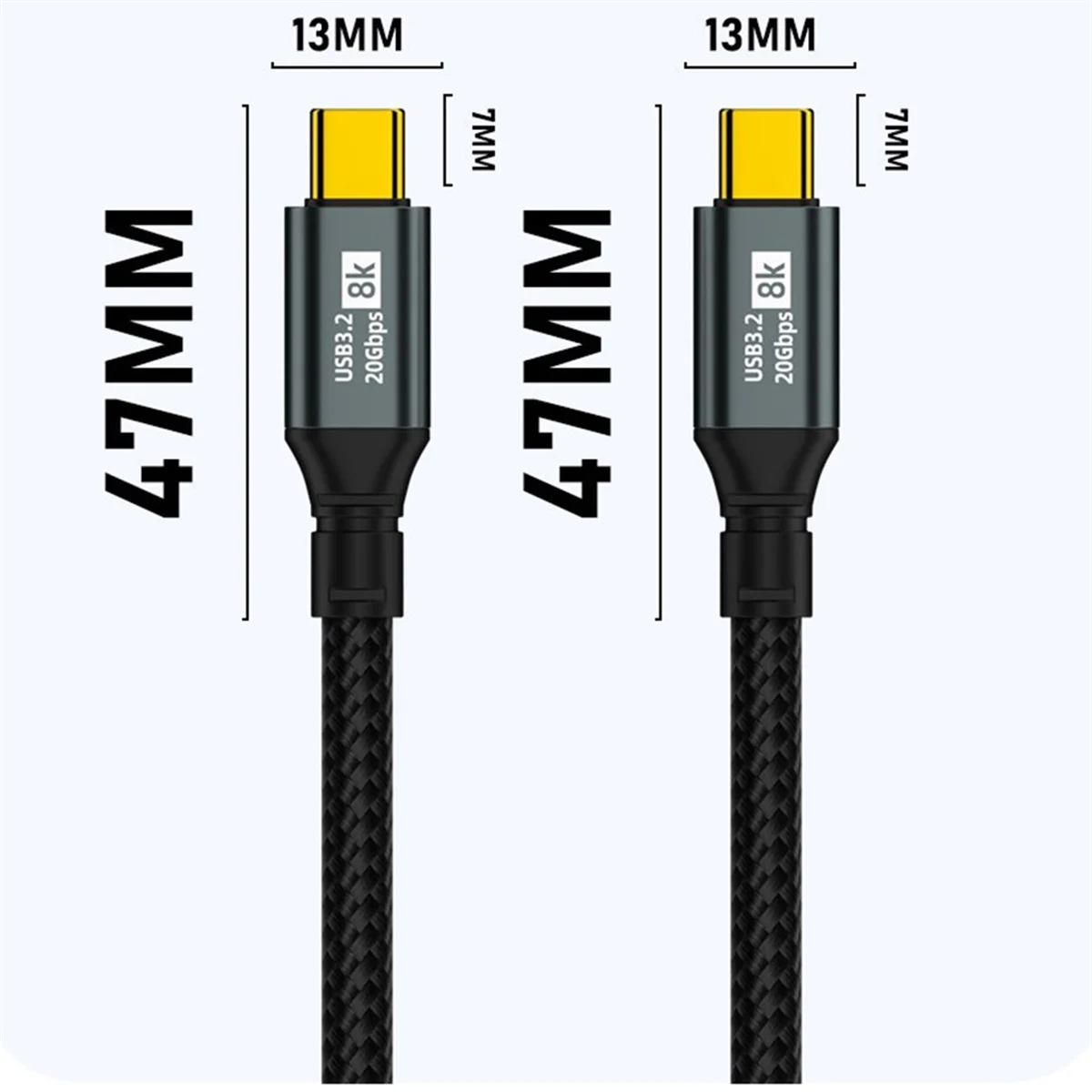 For iPhone15 iPad Pro USB3.2 20Gbps Full Function 100W Fast Charge Convenient Portable 8K Casting Cable,3Meters