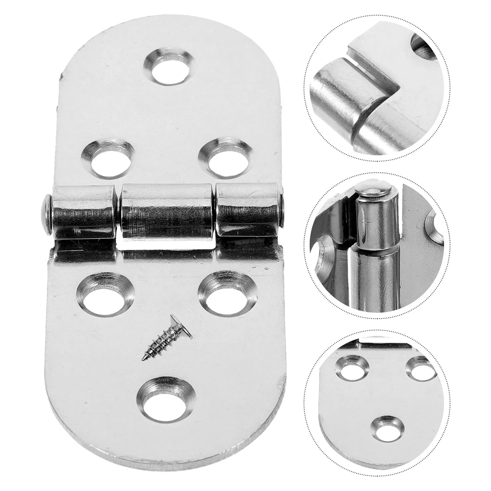 

4Pcs Semicircle Mute Door Hinge Stainless Steel Thickened Durable Metal Silent Bearing for Wooden Doors Background Walls