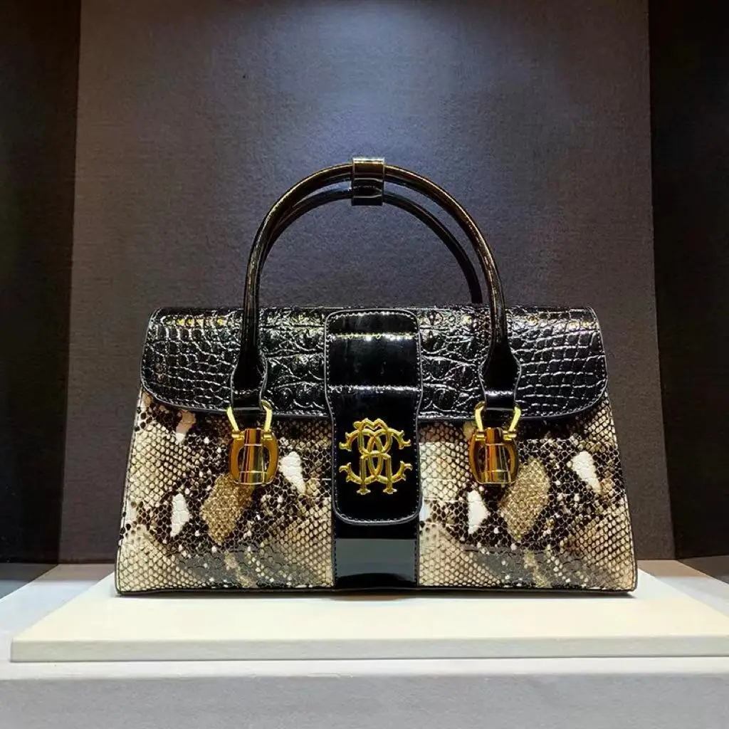 Sac à Main en Cuir de Crocodile pour Femme, Marque de Styliste, Fourre-Tout à Bandoulière, Populaire