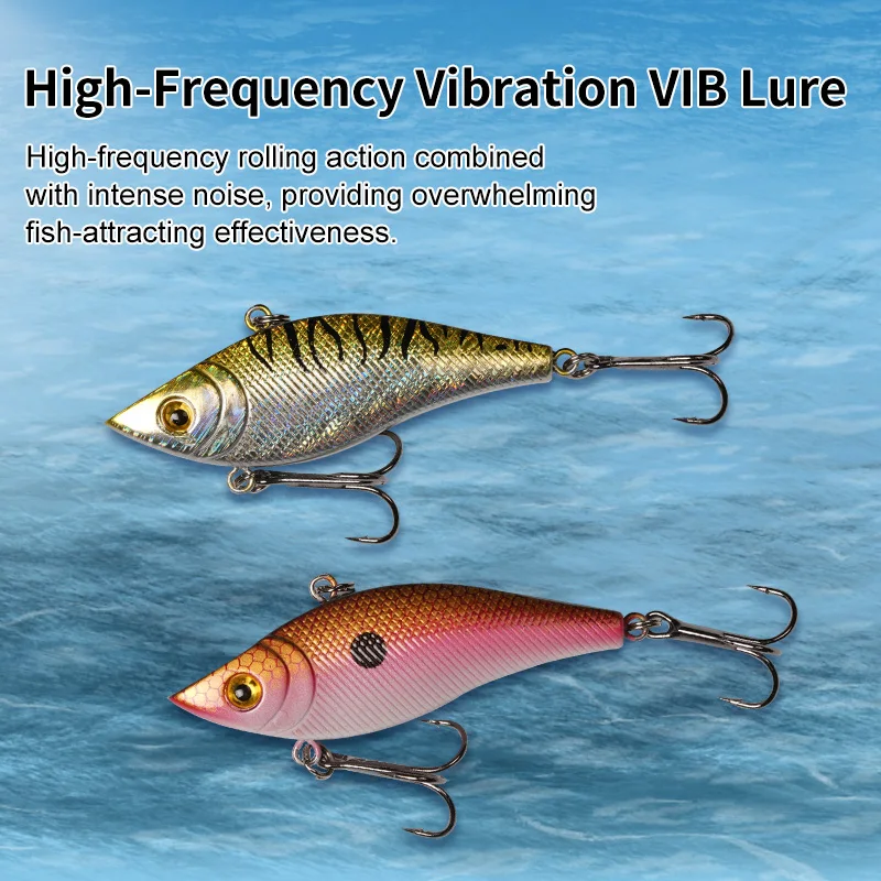 wondersee 5PCS KIT with Box 100mm 15g Vibration VIB Long Casting Sinking Wobbler Fishing Lure Hard Bait Crank Pike Clearance