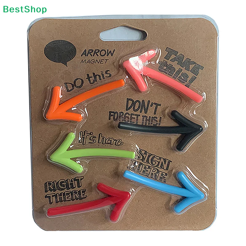 ★6 Pack Creative Cute Funny Arrow Shape Fridge Magnet Stickers Refrigerator Decoration Gift Arrow Whiteboard Message Home Decor