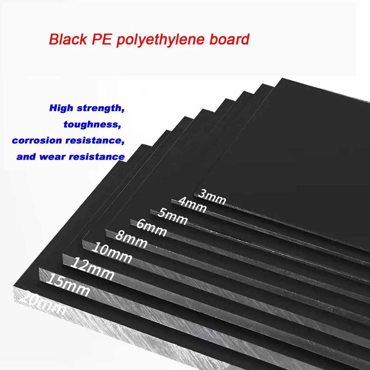 Plaque en PEHD noir Guangluo résistante à l'usure, plaque en polyéthylène pour modèles faits à la main, joints en plastique, découpe et usinage