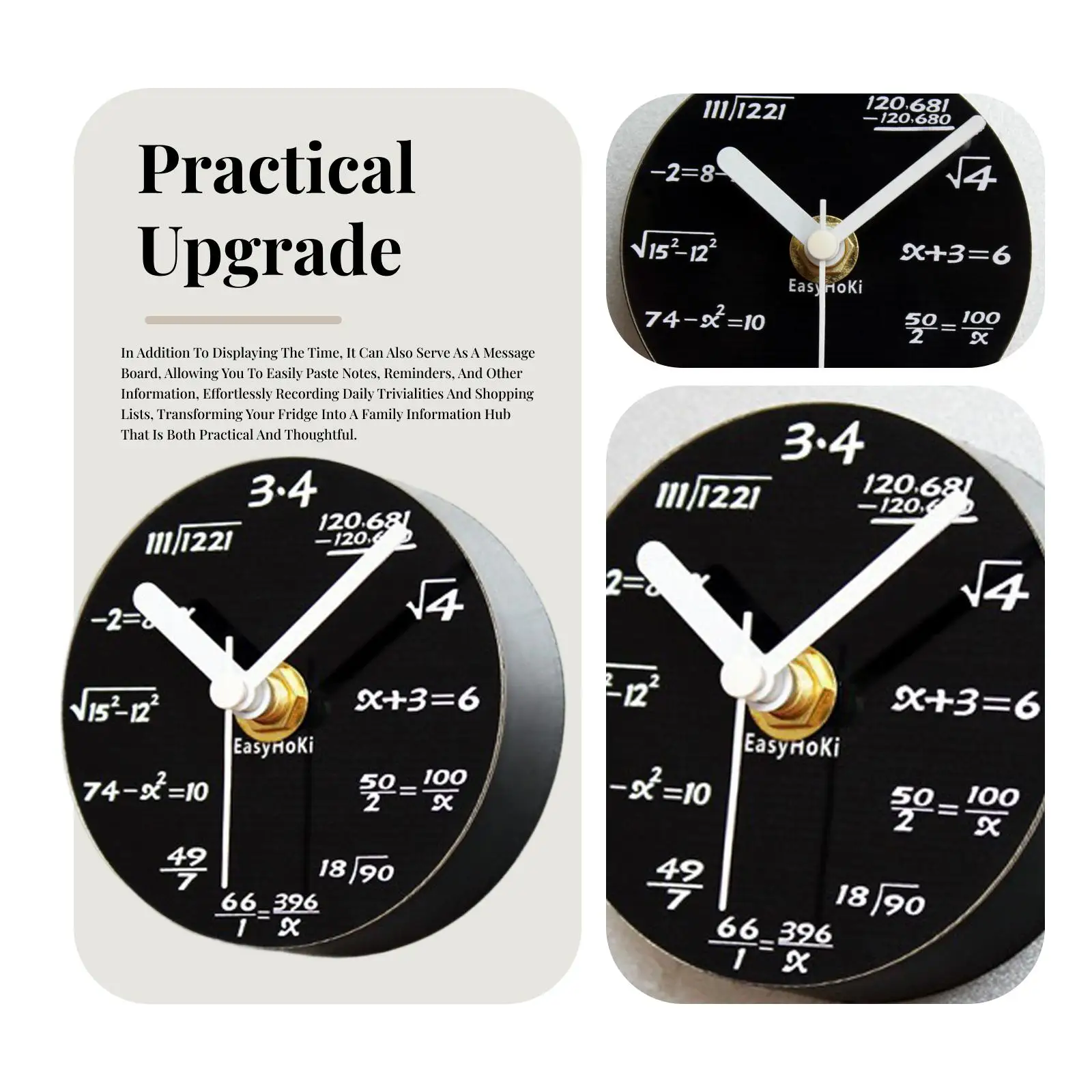 Magnetische koelkastklok Digitale wandklok Compacte creatieve koelkaststicker