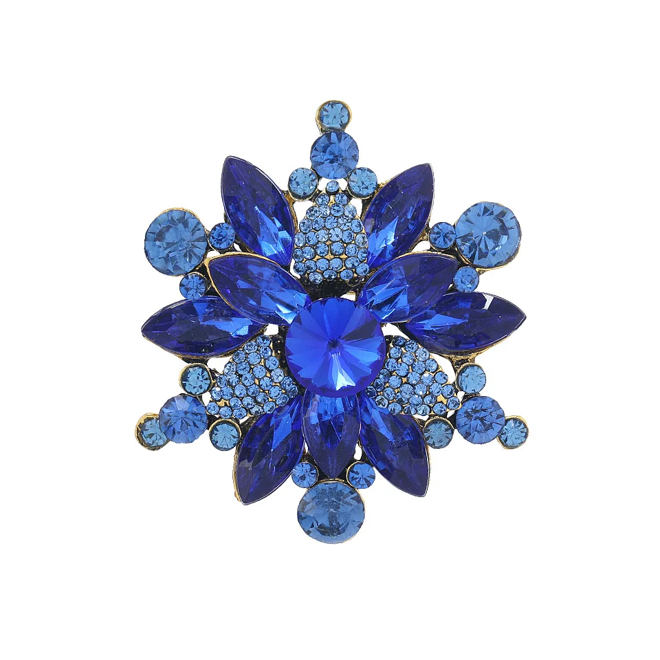 Broches de cristal con copos de nieve exquisitos para mujer, alfileres de lujo con diamantes de imitación brillantes, insignias de ramillete,