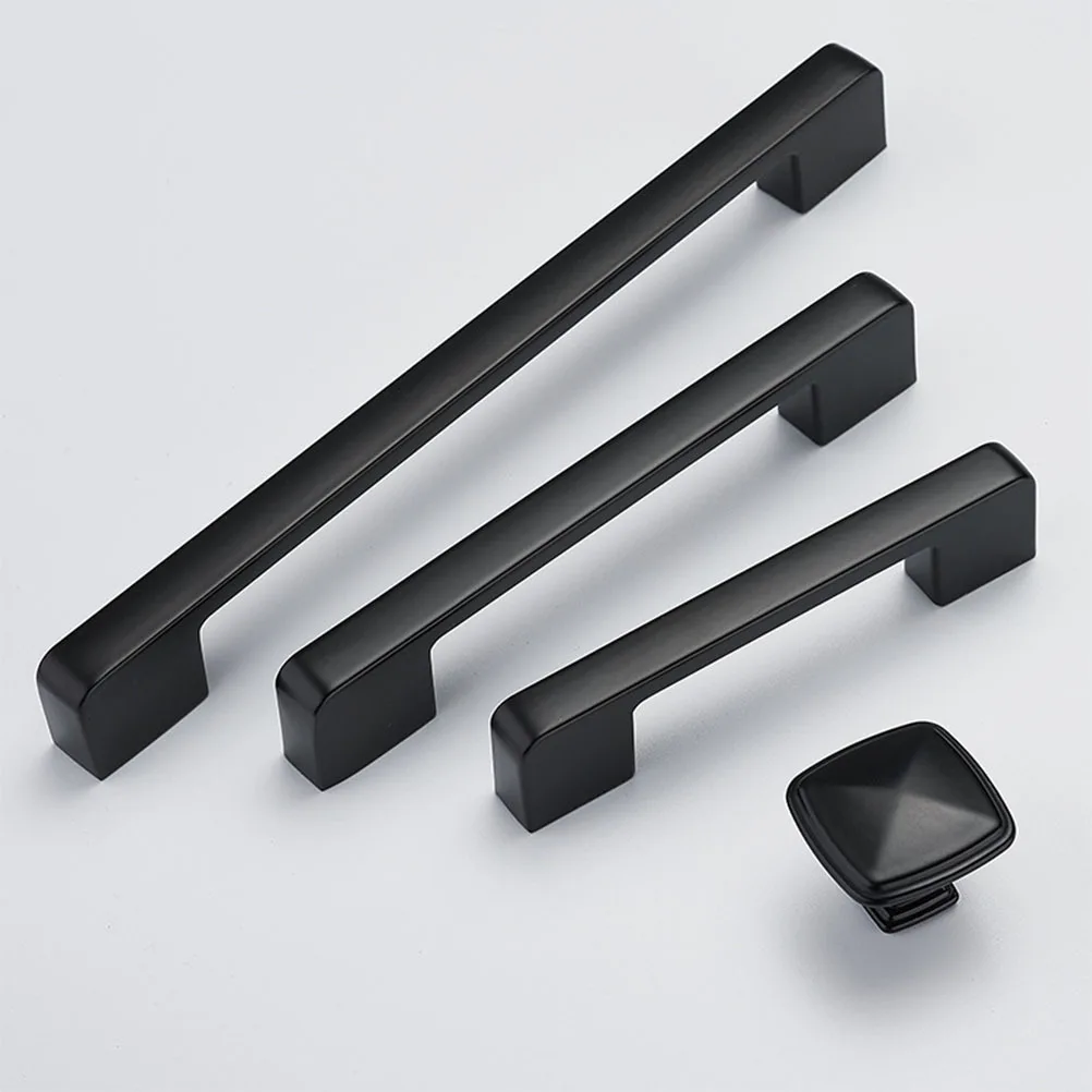 

5Pcs Aluminum Alloy Cabinet Pull Handle Durable Furniture Handle for Drawer Wardrobe Black 6613c-96