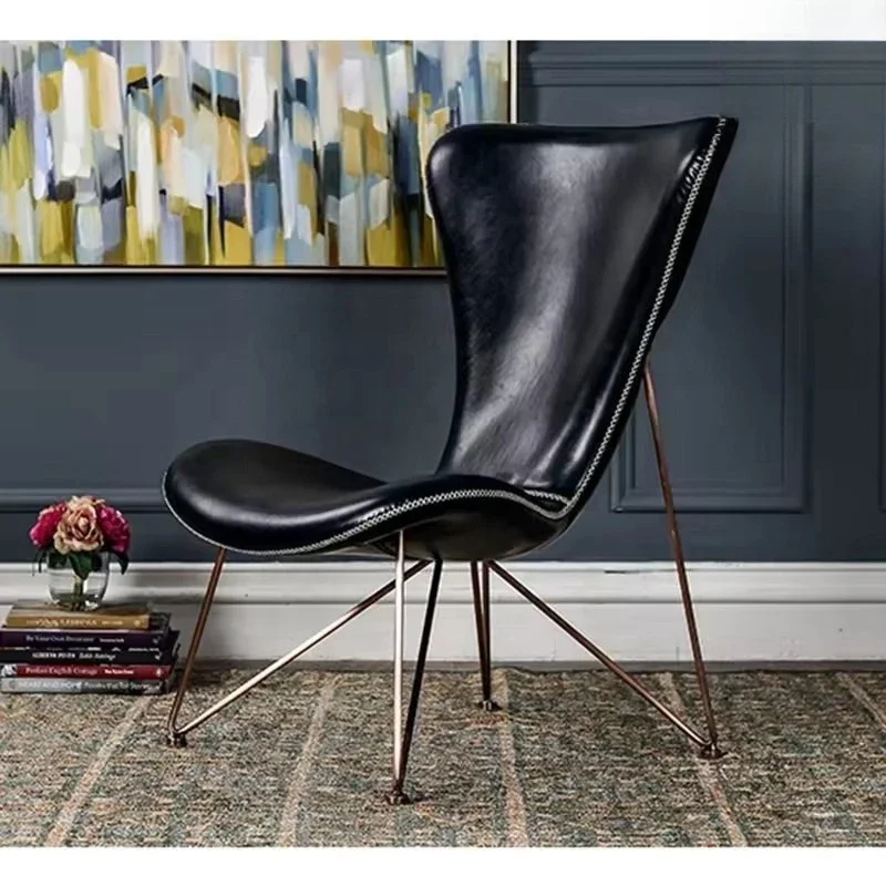 Urban modern living industrial style leather iron pipe, recreational hunting camping butterfly chair