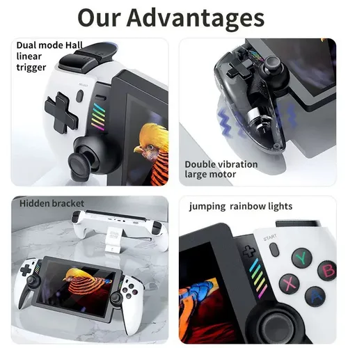 Imagen 2 del producto Consola de juegos portátil FLLTF M28, pantalla IPS de 7,1 pulgadas, compatible con juegos de PS2 a gran escala, joystick dual 3D God of War 20000 juegos