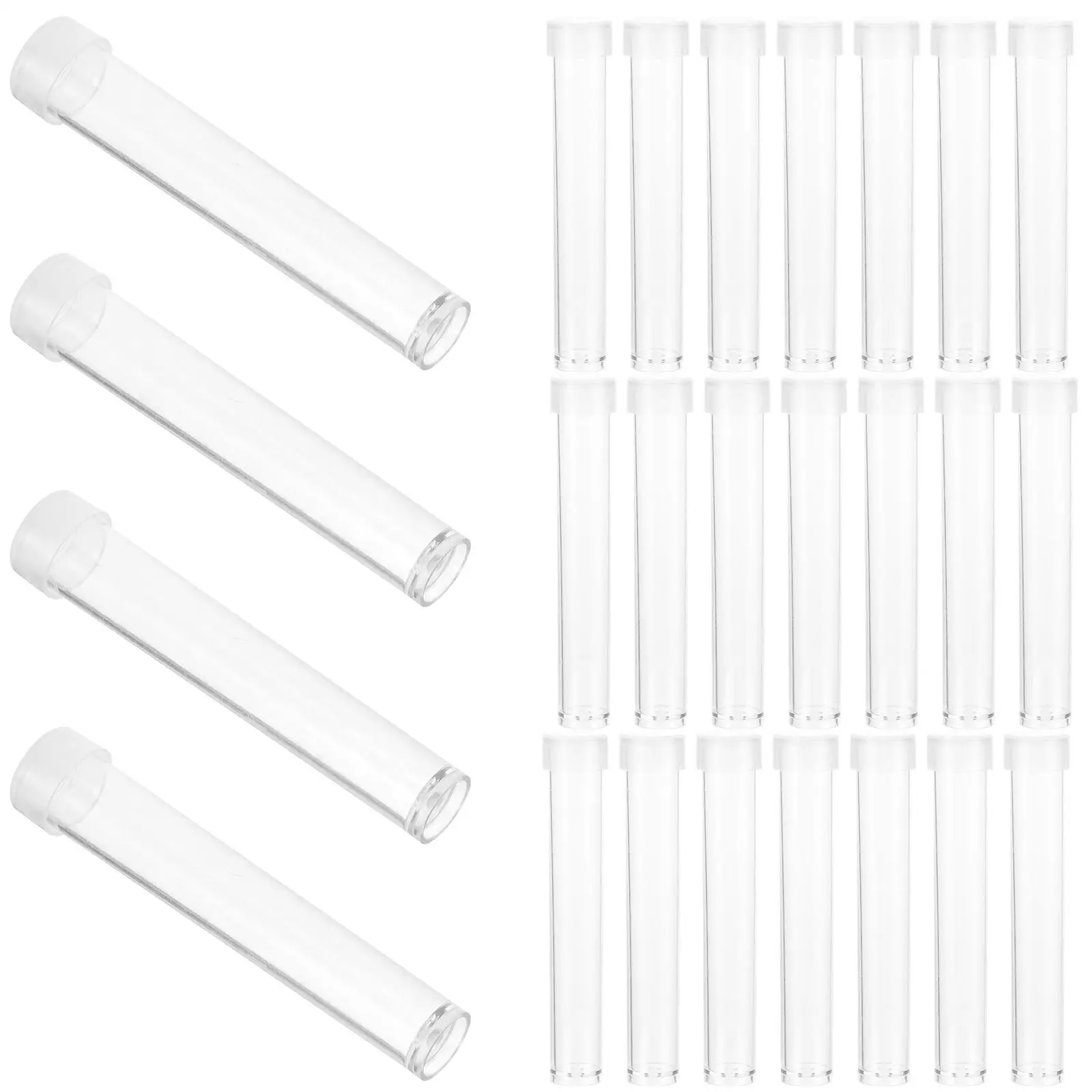 

100 Pcs Clear Tube Containers Lab Test Tubes Small Vials Plastic Storage for Lotion Cosmetics Gel Spices Candy Travel Experiment