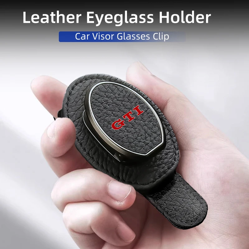 

Car Sunglasses Holder Car Metal Leather Clip Auto Interior Accessories For VW GTI Golf Polo Passat Scirocco Tiguan Jetta T-ROC