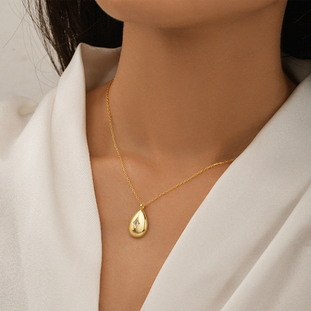 ROXI 925 Sterling Silver Water Drop/Bowknot Pearl Pendant Necklaces for Women Luxury Wedding Engagement Birthday Party Gifts