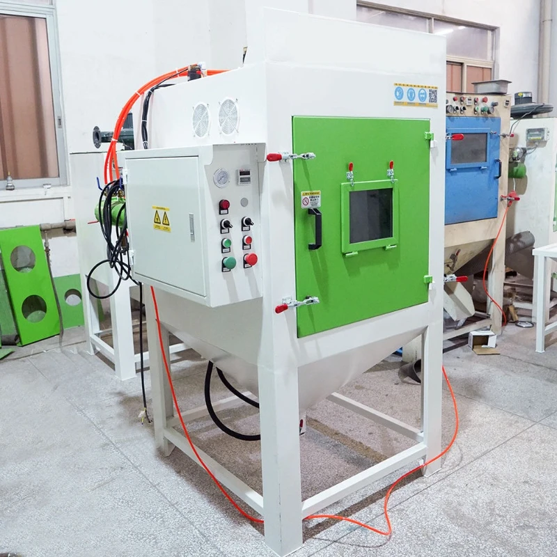 

Industrial Electric Sandblasting Machine New Design Breakdown Type High Quality Vertical Sandblaster Cabinet Direct Factory Pump