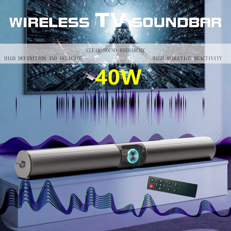 

40W TV Soundbar Home Cinema Sound System Stereo Surround Wired and Wireless Bluetooth Speaker with FM Radio Music Center Boombox