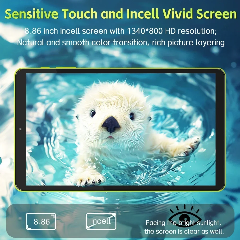 ANRY Tablette Androïd 15 Tablet, Ultimi Tablet da 8,68 pollici 2025 con Widevine L1, 1340*800Incell, 8 GB+64 GB, 5000 mAh, 5G WiFi BT 5