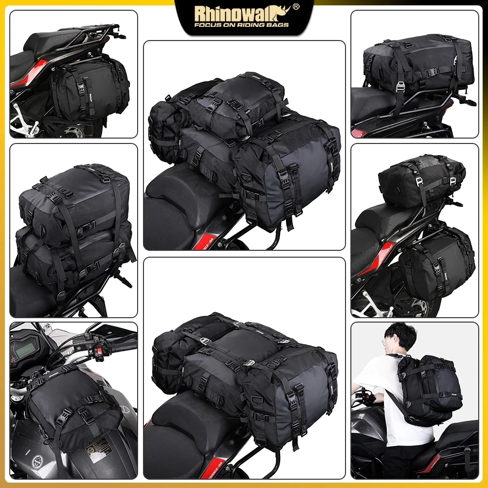 

Rhinowalk Motorcycle Bag Waterproof Autocycle Saddle Bags Motocross Pannier Bag10/20/30L Rear Seat Bag Cycling Backpack