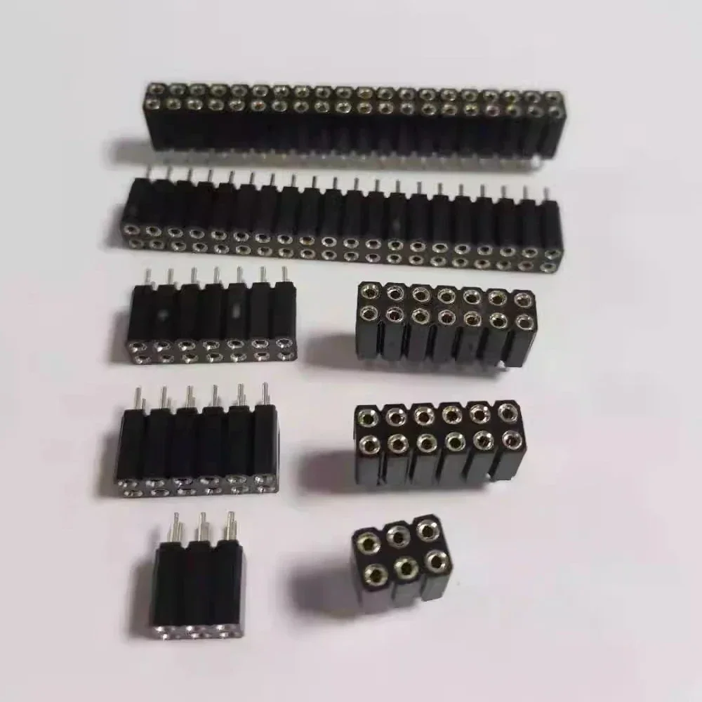 2.54mm Dual Row PH7 Extra Plastic 2x2P 4P 8P 10P 20P  40P Round PCB IC Crystal Transistor Hole Female Header Socket Connector