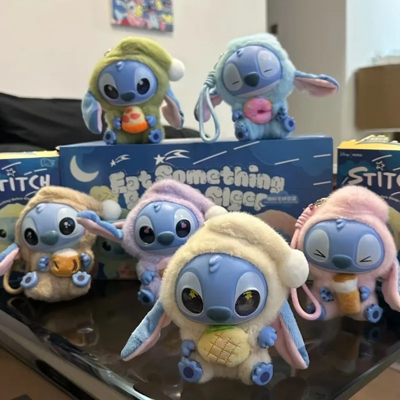 

Miniso New Stitch Eat Some Thing Before Sleep Series Виниловая слепая коробка Сумка Подвеска Милая плюшевая кукла Mystery Box Игрушка-сюрприз Подарки