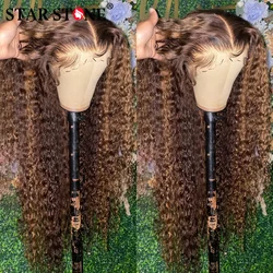 30 Inch Highlight Honey Brown 13x6 Curly Lace Front Human Hair Wigs Remy Ombre Colored 13x4 Deep Wave Lace Frontal Wig For Women