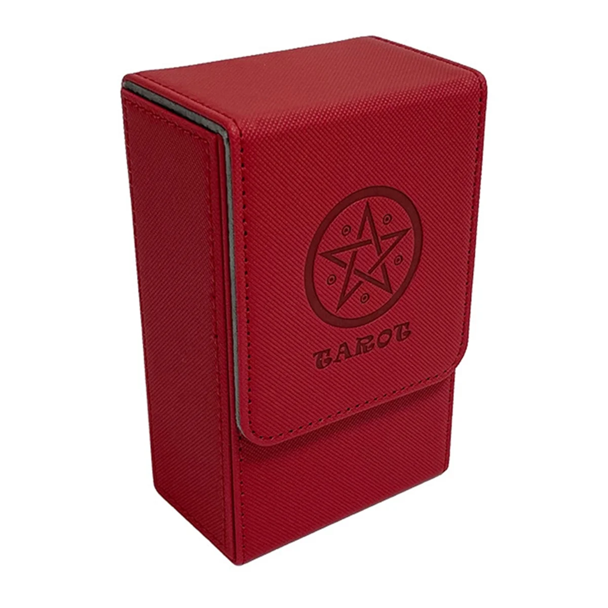 Red Tarot Card Storage Box PU Leather Game Poker Deck Card Frame