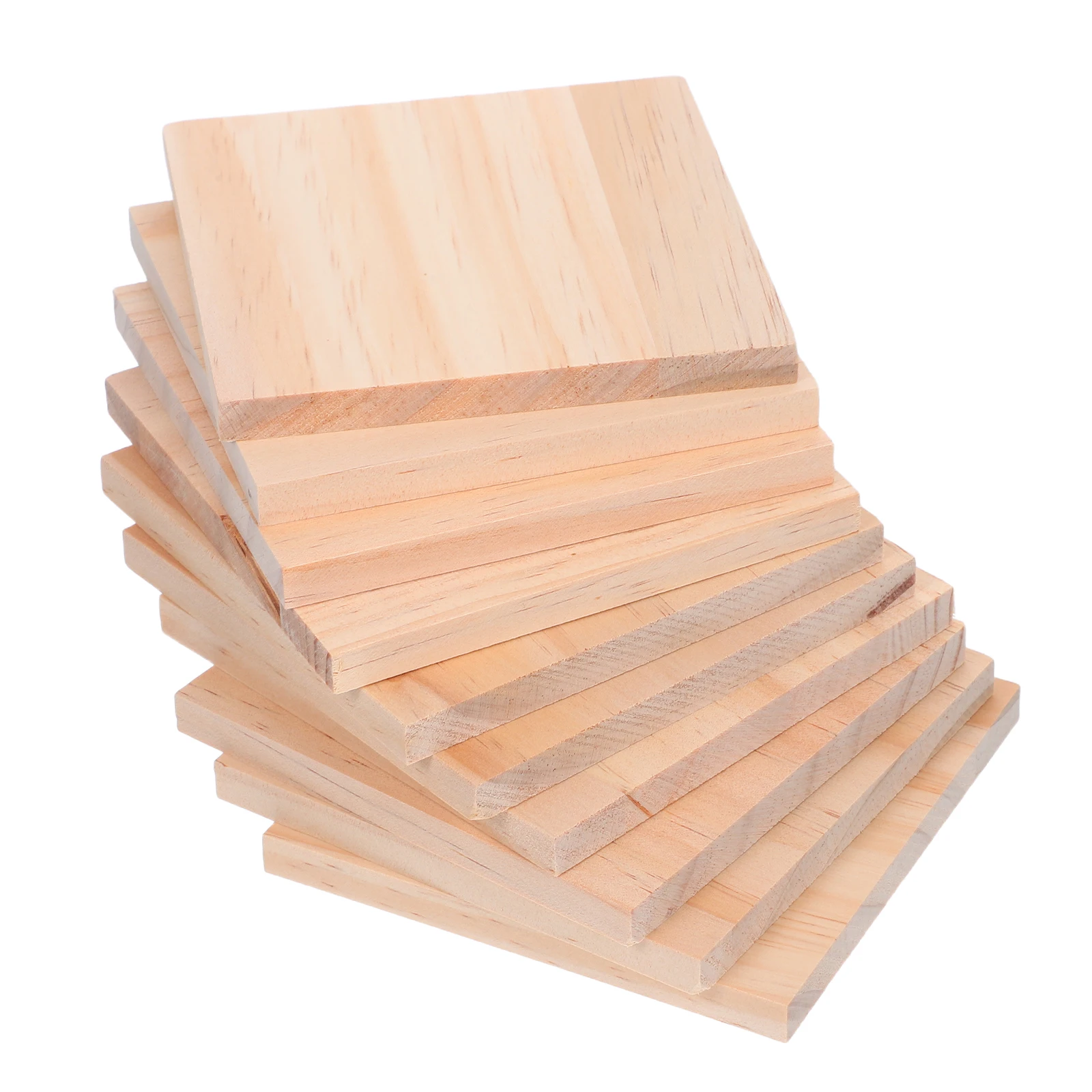 

10Pcs Unfinished Wooden Squares For Projects Craft Wood Pieces Ideal For Engraving Painting
