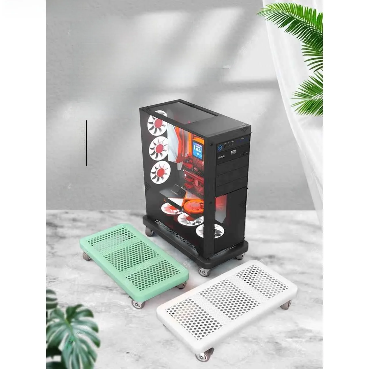 mobile-cuter-tower-stand-office-desk-metal-roller-base-home-bedroom-organizer-cuter-case-support-adult-user-friendly