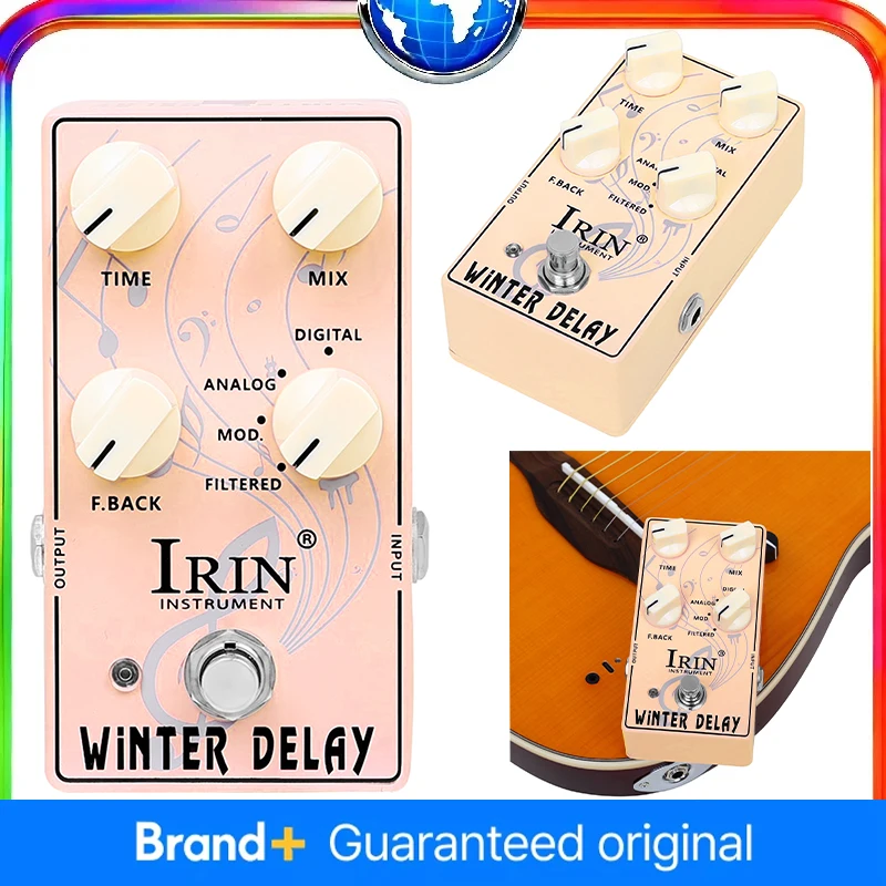 

IRIN XS-06 Электрогитара Зимняя педаль эффектов задержки True Bypass Мини-аксессуар для одиночных гитарных эффектов