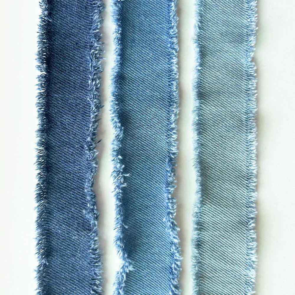 Denim Blue Ribbon Handmade Fringe Frayed Fabric for Wedding Invitations Bridal Bouquets Gifts Wrapping and Bow Handmade Material